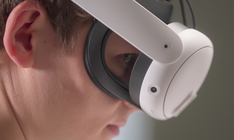 Student oefent met TrueSim op Meta Quest 3