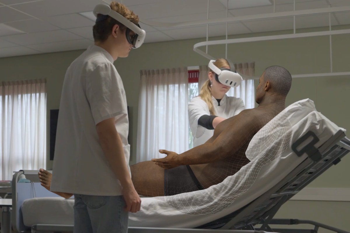 Student oefent met TrueSim op Meta Quest 3